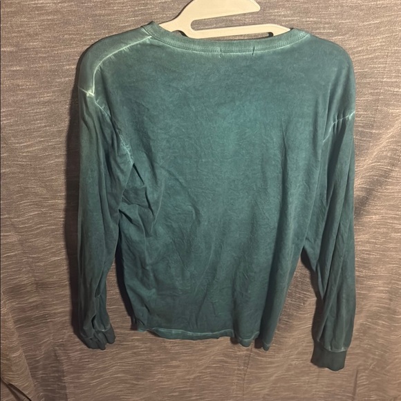 Gustin Teal Long Sleeve Henley Shirt - Picture 3 of 3